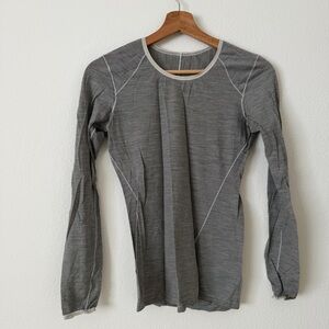 Smartwool NTS Micro 150 Merino Wool Stripe Base Layer Long Sleeve Shirt Size XS